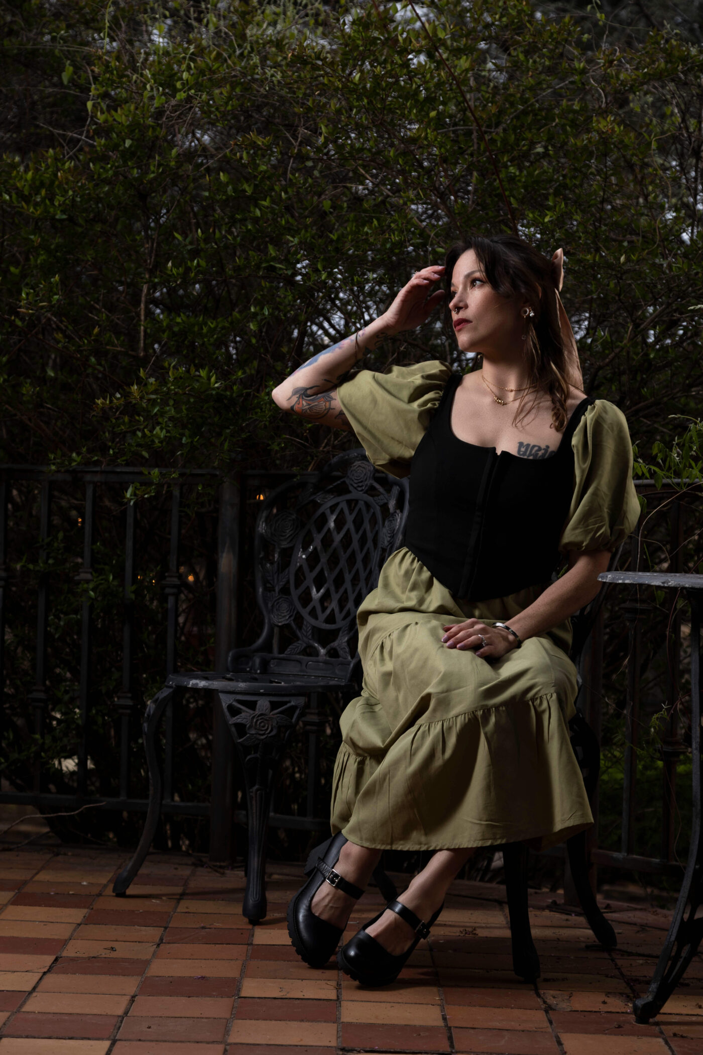 gemma-khaos-green-dress-castle-falls-shoot-oklahoma-city-ok