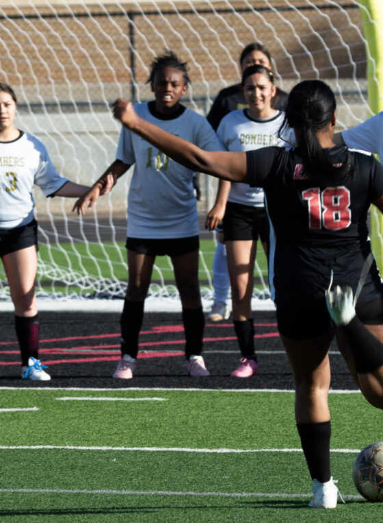 Midwest City vs Del City direct kick against Midwest City Girls Soccer