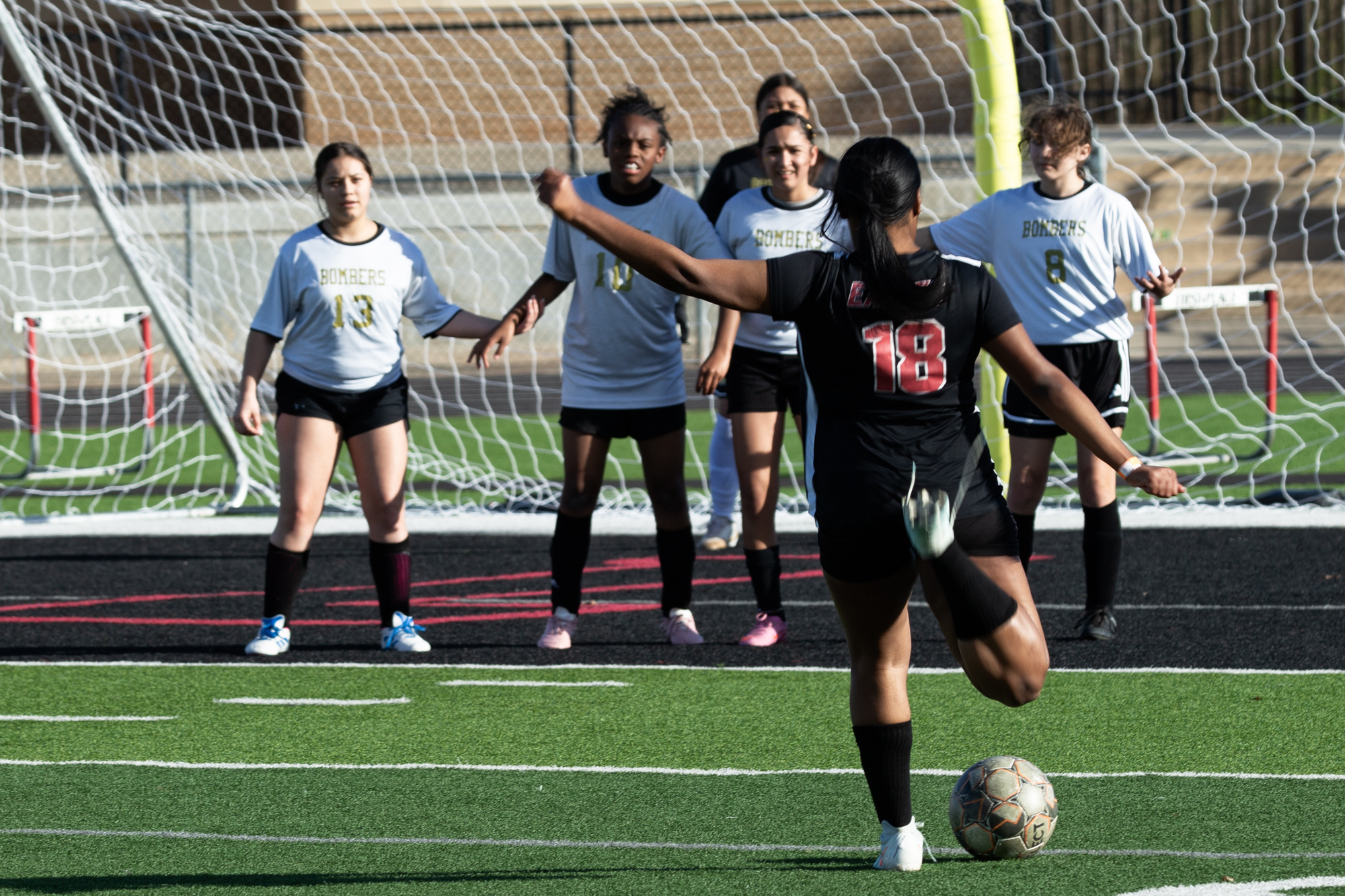 Midwest City vs Del City direct kick against Midwest City Girls Soccer